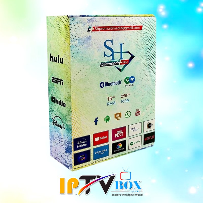 SH DIAMOND PLUS TV BOX 16GB RAM; IPTV BOX DUBAI;